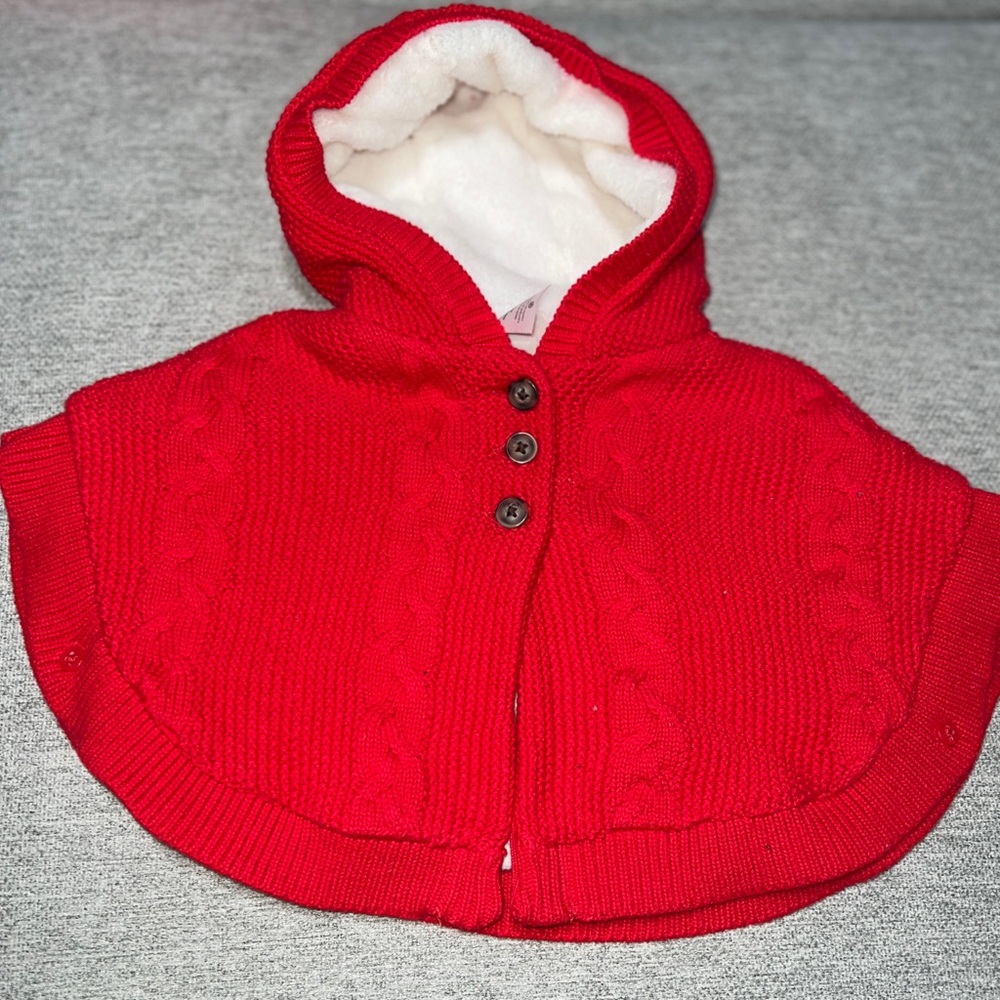 Baby girl hooded poncho